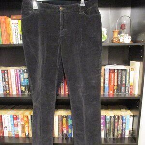 St. John's Bay Black Stretch Corduroy Pants with Stitched Back Pockets Sz. 14